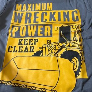 The Children's Place Gray and Yellow Bulldozer Tee